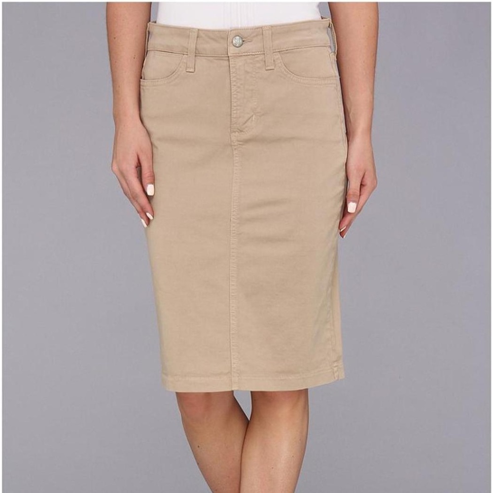 NYDJ Beige Khaki Twill Denim skirt